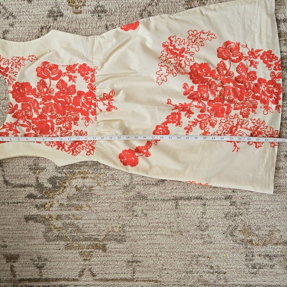 EUC J. Crew Cream/Orange Cotton Dress Size 2 - Picture 7 of 8
